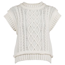 Malley Cable Knit Waistcoat Off White